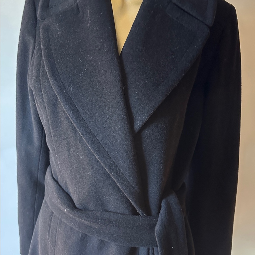 Forecaster of Boston Lambswool Black Belted Maxi Walker Coat Size 0 NWT - Picture 3 of 10